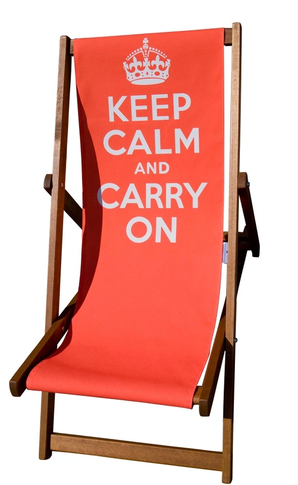  Keep - Calm - And - Carry - On - Deckchair - Red - Med